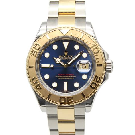 rolex yacht master yellow gold blue dial